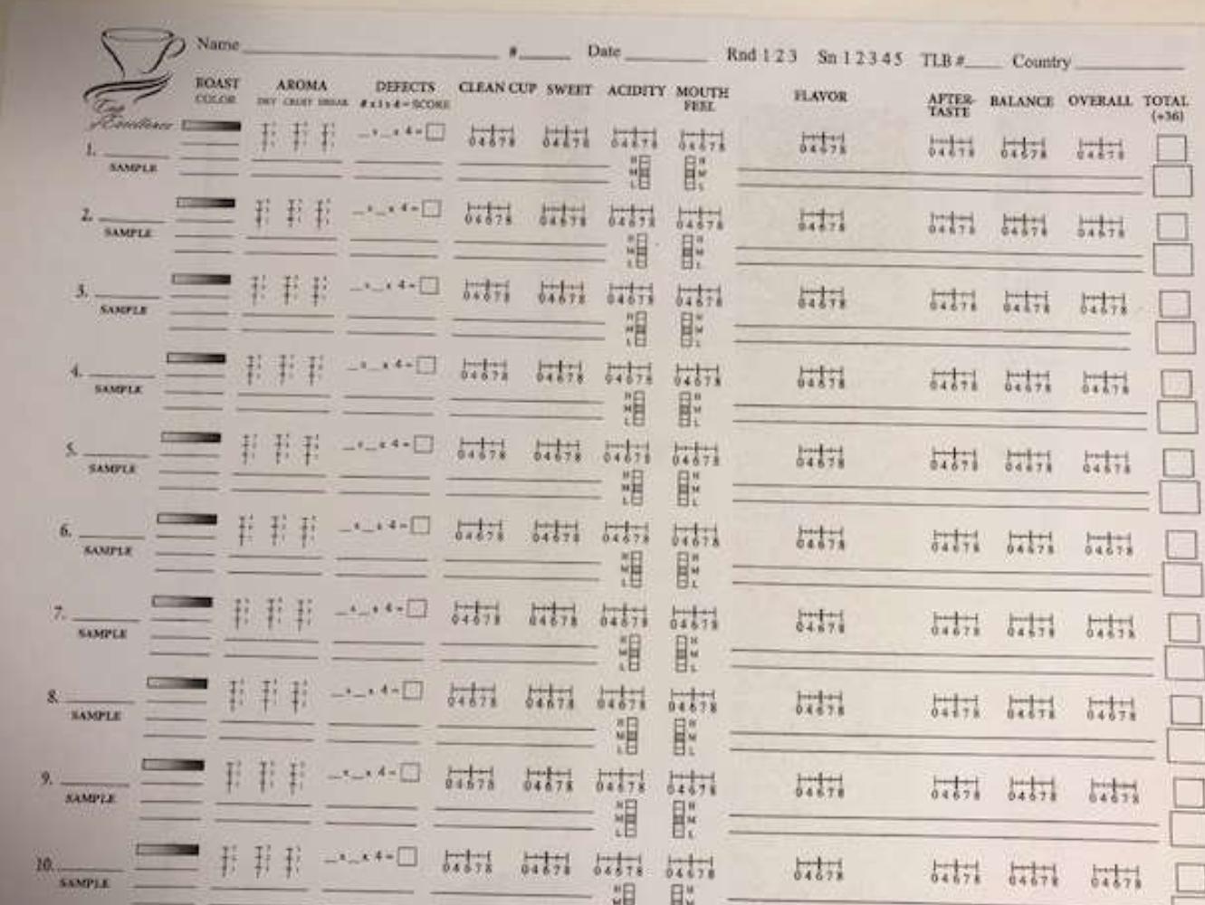 カッピングスコア